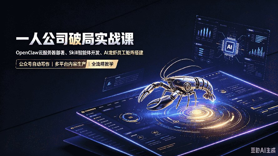 一人公司破局实战课｜OpenClaw云服务器部署、Skill智能体开发、AI龙虾员工矩阵搭建，公众号自动写作与多平台内容…-韬哥副业项目资源网