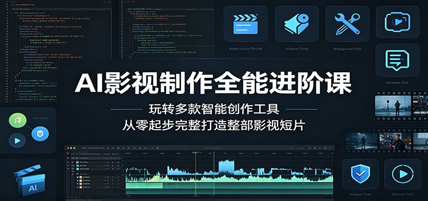 AI影视制作全能进阶课:玩转多款智能创作工具,从零起步完整打造整部影视短片-韬哥副业项目资源网
