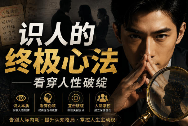 付费文章：识人的终极心法——看穿人性破绽-韬哥副业项目资源网