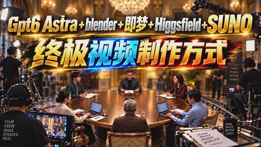 （20588期）GPT-6 Astra+Blender+即梦+Higgsfield+Suno=终极视频制作方式（无水印）-韬哥副业项目资源网