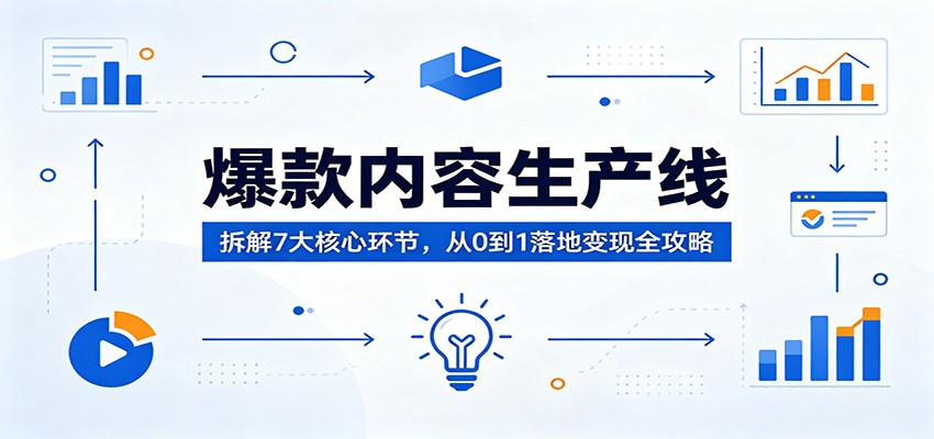 爆款内容生产线：拆解7大核心环节，从0到1落地变现全攻略-韬哥副业项目资源网