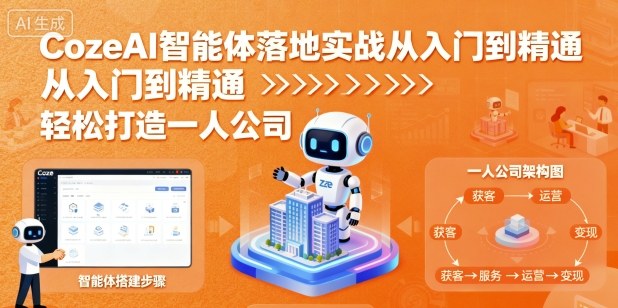 CozeAI智能体落地实战从入门到精通，轻松打造一人公司-韬哥副业项目资源网