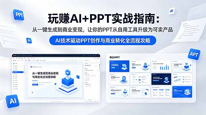 玩赚AI+PPT实战指南-更新5月13:从一键生成到商业变现,让你的PPT从自用工具升级为可卖产品-韬哥副业项目资源网