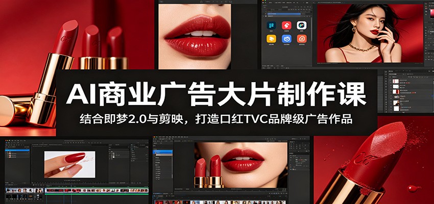 AI商业广告大片制作课：结合即梦2.0与剪映，打造口红TVC品牌级广告作品-韬哥副业项目资源网