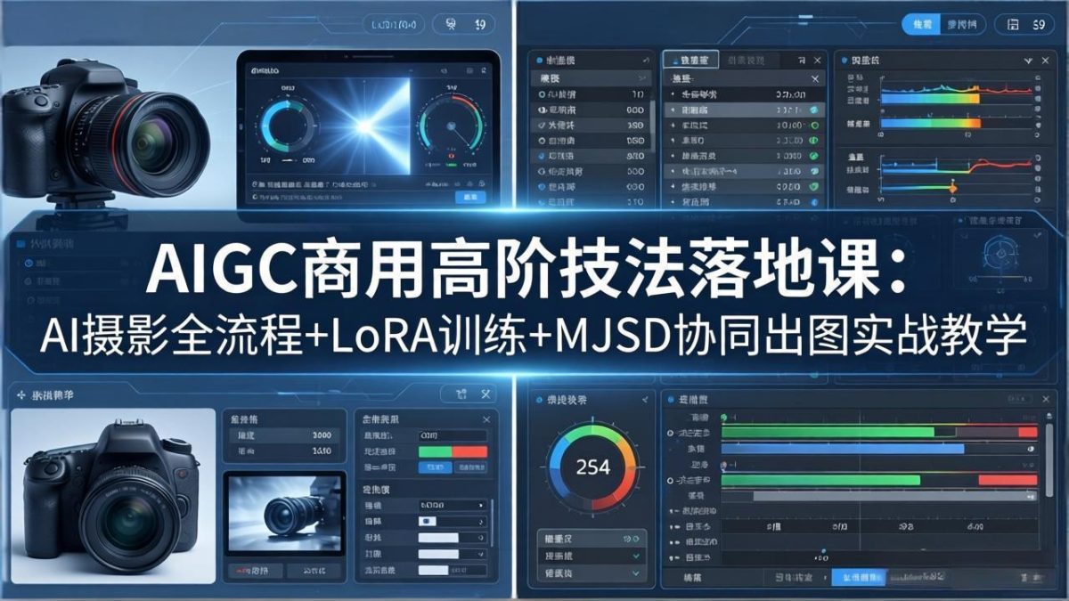 AIGC商用高阶技法落地课:AI摄影全流程+LoRA训练+MJSD协同出图实战教学-韬哥副业项目资源网