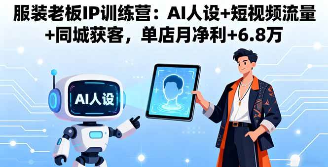 （16117期）服装老板IP训练营：AI人设+短视频流量+同城获客，单店月净利+6.8万-韬哥副业项目资源网