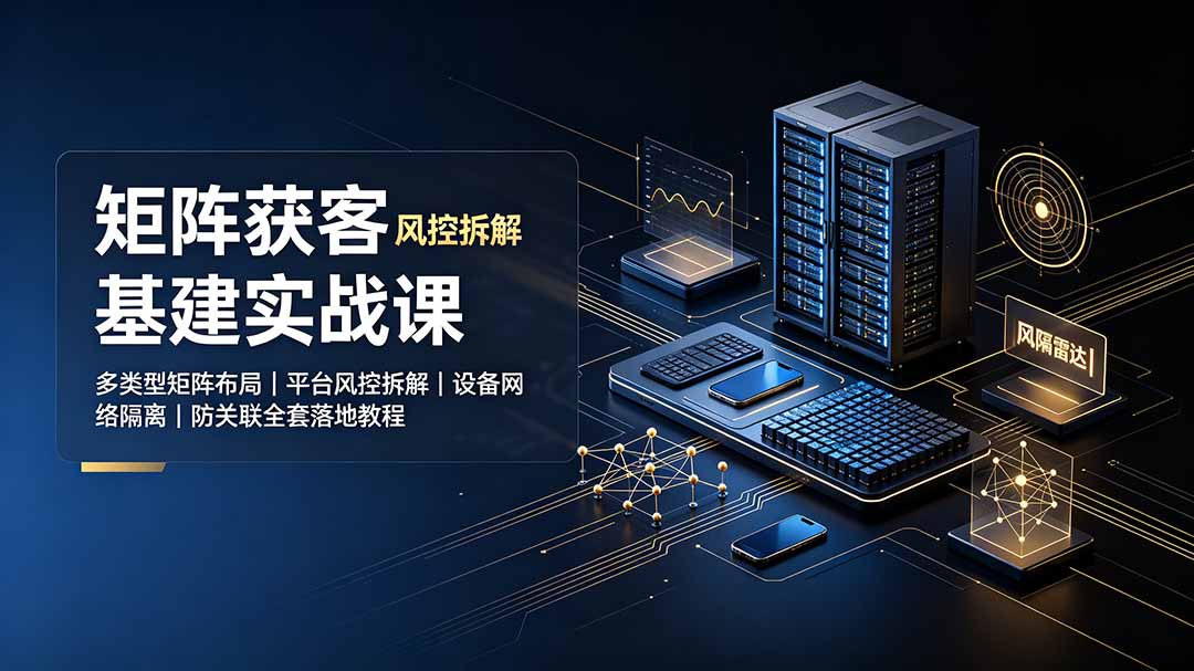 矩阵获客基建实战课:多类型矩阵布局|平台风控拆解|设备网络隔离|防关联全套落地教程-韬哥副业项目资源网