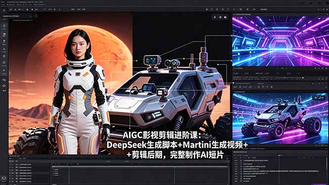 AIGC影视剪辑进阶课：DeepSeek生成脚本+Martini生成视频+剪辑后期，完整制作AI短片-韬哥副业项目资源网