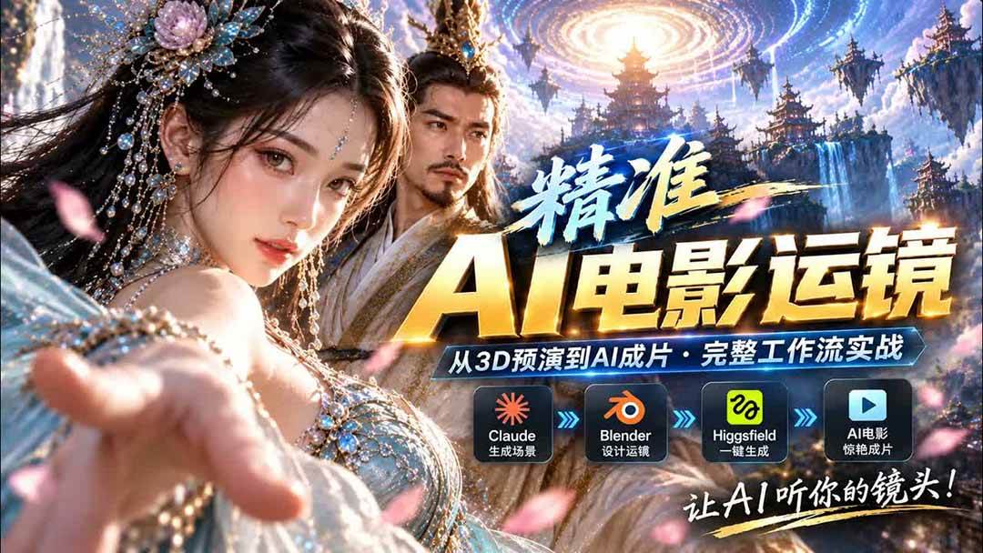 (20503期)AI视频终于能精准运镜了!Claude + Blender + Higgsfield 免费插件实测-韬哥副业项目资源网