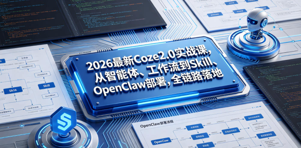 2026最新Coze2.0实战课，从智能体、工作流到Skill、OpenClaw部署，全链路落地-韬哥副业项目资源网