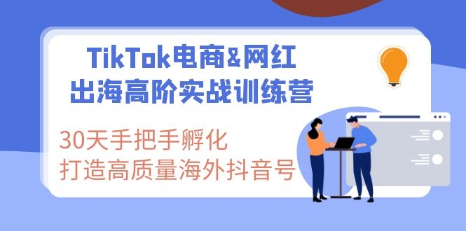 (1116期)TikTok电商&网红出海高阶实战训练营:30天手把手孵化 高质量海外抖音号