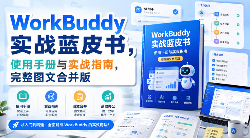WorkBuddy实战蓝皮书,使用手册与实战指南,完整图文合并版-韬哥副业项目资源网