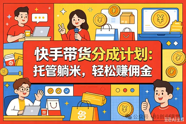 9月——快手带货分成计划：1V1指导，托管躺米，轻松赚佣金，社裙兔费橡木-韬哥副业项目资源网