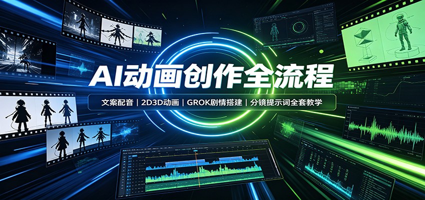 AI动画创作全流程:文案配音,2D3D动画,GROK剧情搭建,分镜提示词全套教学-韬哥副业项目资源网