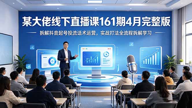 某大佬线下直播课161期4月完整版，拆解抖音起号投流话术运营，实战打法全流程拆解学习-韬哥副业项目资源网