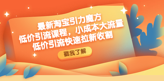 （4708期）最新淘宝引力魔方低价引流实操：小成本大流量，低价引流快速拉新收割-韬哥副业项目资源网