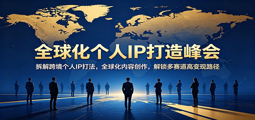 全球化个人IP打造峰会：拆解跨境个人IP打法，全球化内容创作，解锁多赛道高变现路径-韬哥副业项目资源网