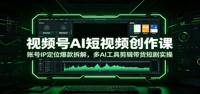 视频号AI短视频创作课:账号IP定位爆款拆解,多AI工具剪辑带货短剧实操-韬哥副业项目资源网