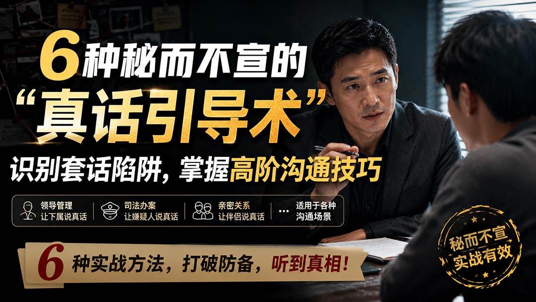 （20113期）付费文章：6种秘而不宣的“真话引导术”识别套话陷阱，掌握高阶沟通技巧-韬哥副业项目资源网