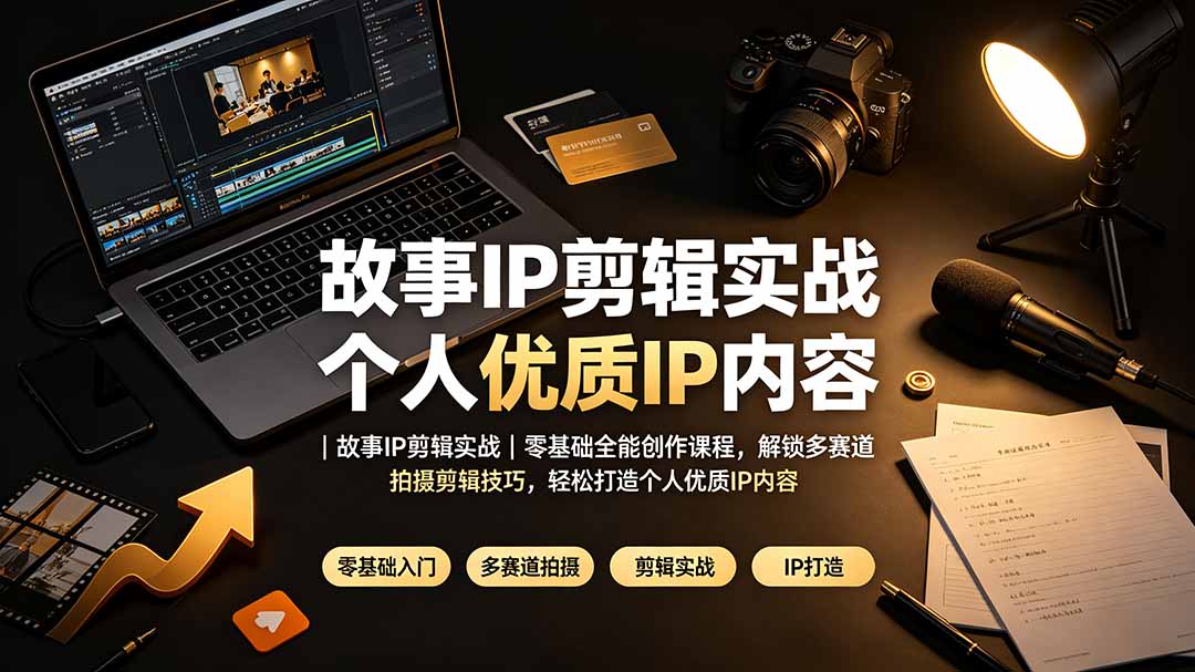 故事IP剪辑实战|零基础全能创作课程,解锁多赛道拍摄剪辑技巧,轻松打造个人优质IP内容-韬哥副业项目资源网