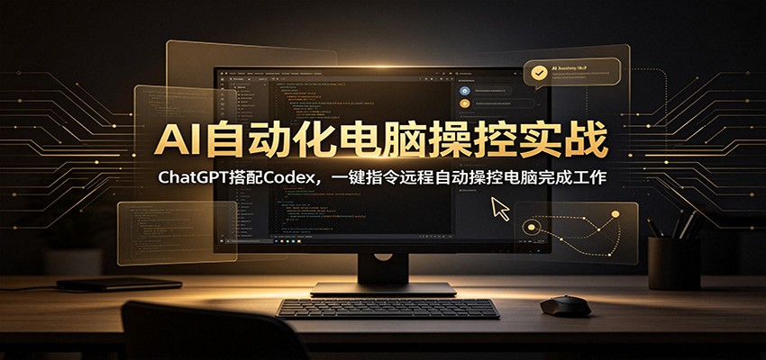 AI自动化电脑操控实战：ChatGPT搭配Codex，一键指令远程自动操控电脑完成工作-韬哥副业项目资源网