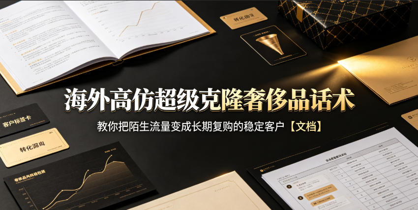 海外高仿超级克隆奢侈品话术,教你把陌生流量变成长期复购的稳定客户【文档】-韬哥副业项目资源网