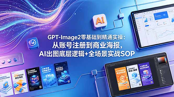 GPT-Image2零基础到精通实操：从账号注册到商业海报，AI出图底层逻辑+全场景实战SOP-韬哥副业项目资源网