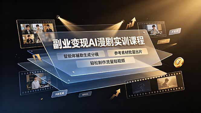 副业变现AI漫剧实训课程,智能体辅助生成分镜,参考素材批量出片,轻松制作流量短视频-韬哥副业项目资源网