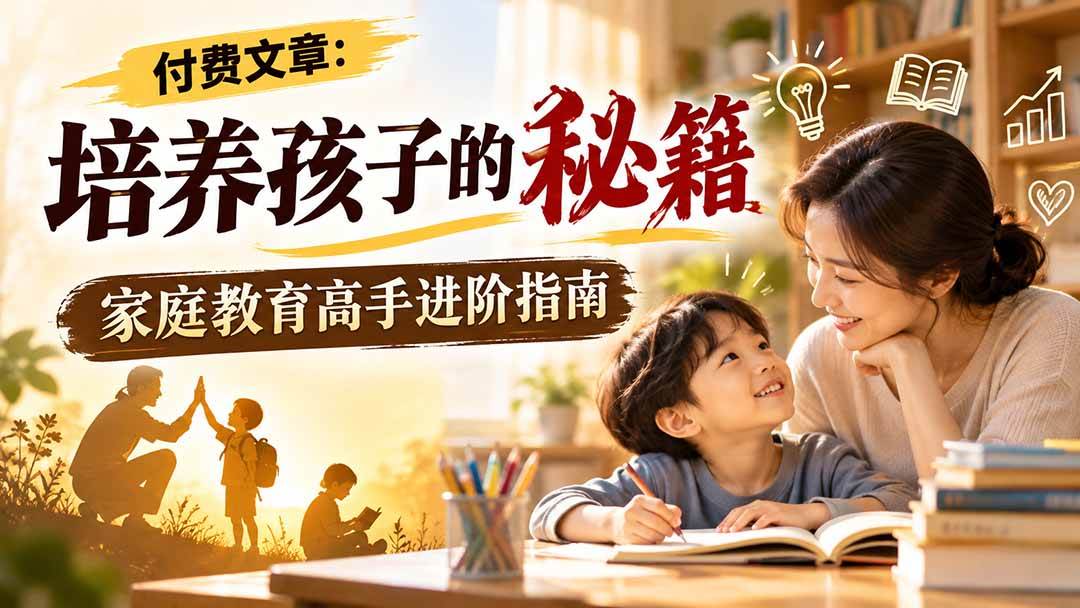 （20919期）付费文章：培养孩子的秘籍，家庭教育高手进阶指南-韬哥副业项目资源网