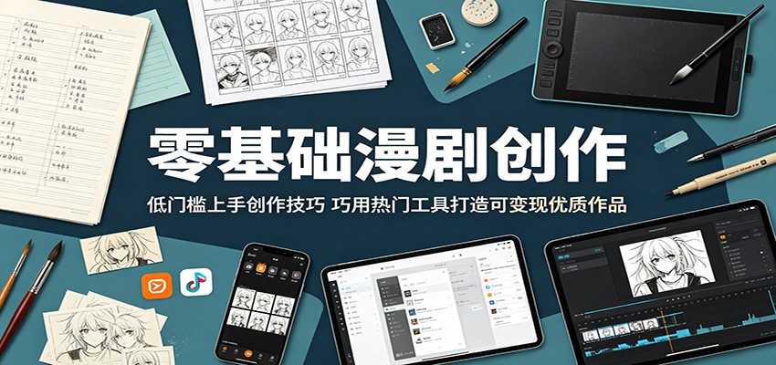 零基础漫剧创作：低门槛上手创作技巧，巧用热门工具打造可变现优质作品-韬哥副业项目资源网