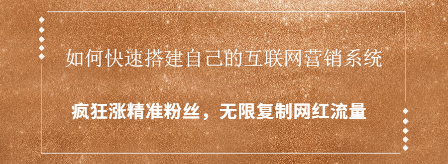 （1427期）如何快速搭建自己的互联网营销系统，疯狂涨精准粉丝，无限复制网红流量-韬哥副业项目资源网