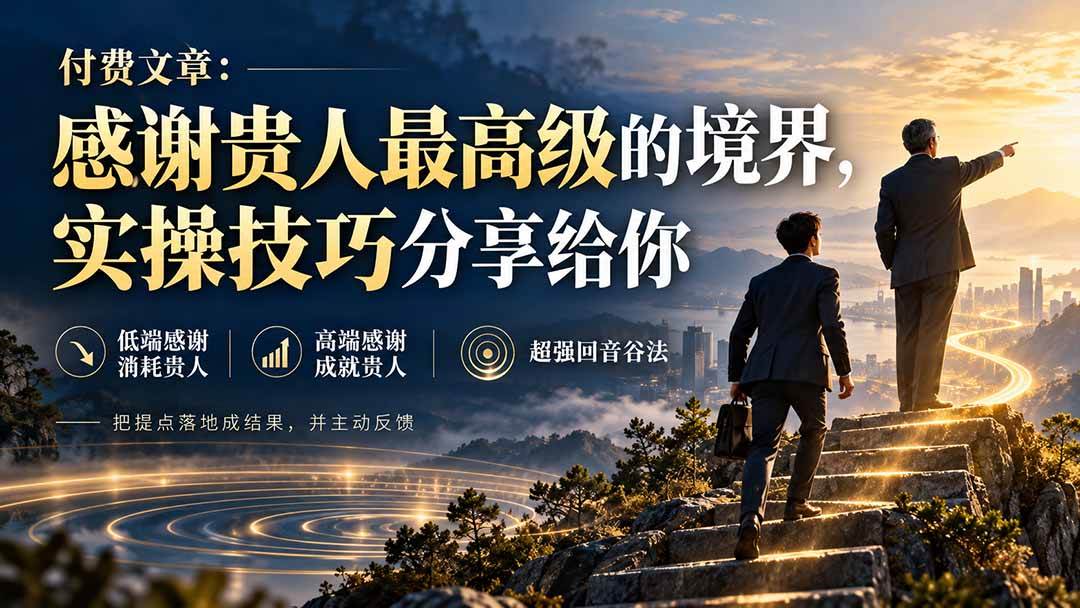 （20871期）付费文章：感谢贵人最高级的境界，实操技巧分享给你-韬哥副业项目资源网