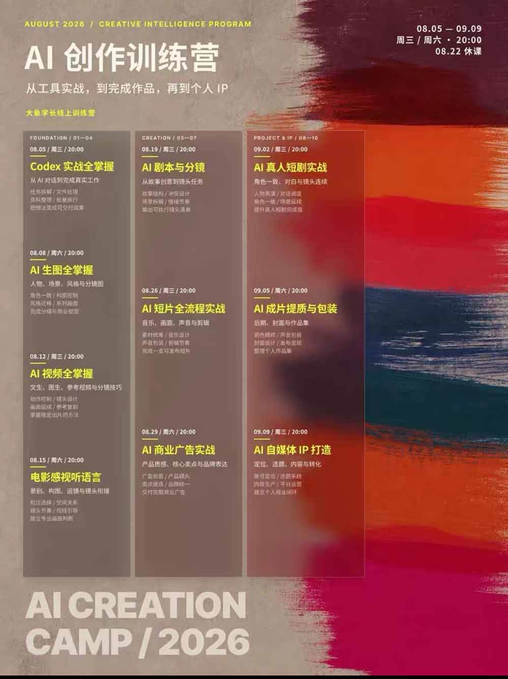 (20348期)AI+创作训练营26年第5期-更新:从Codex、AI生图视频到剧本分镜与电影感短片,跑通个人IP商业闭环-韬哥副业项目资源网