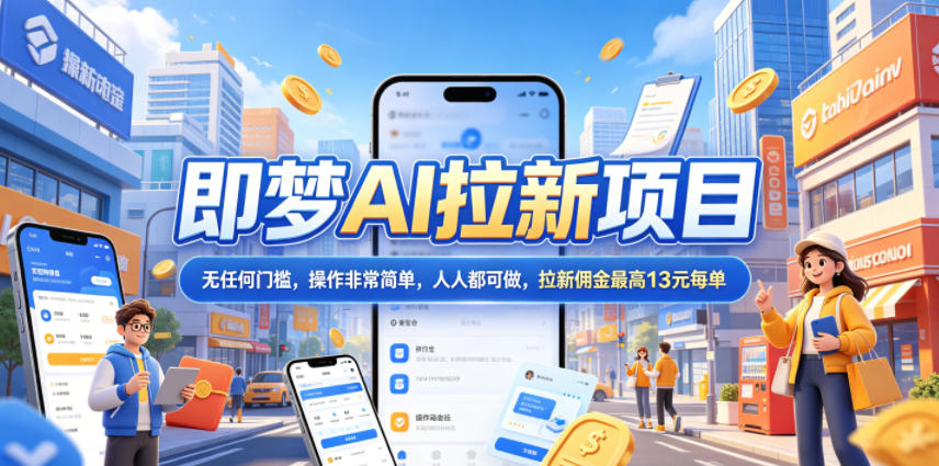 2026年即梦AI拉新项目最新玩法，无任何门槛，操作非常简单，人人都可做，拉新佣金最高13米每单(更新6月24日)-韬哥副业项目资源网