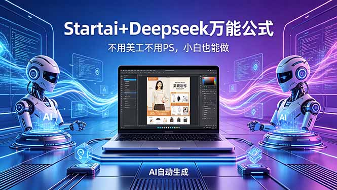AI自动做电商详情页：Startai+Deepseek万能公式，不用美工不用PS，小白也能做-韬哥副业项目资源网