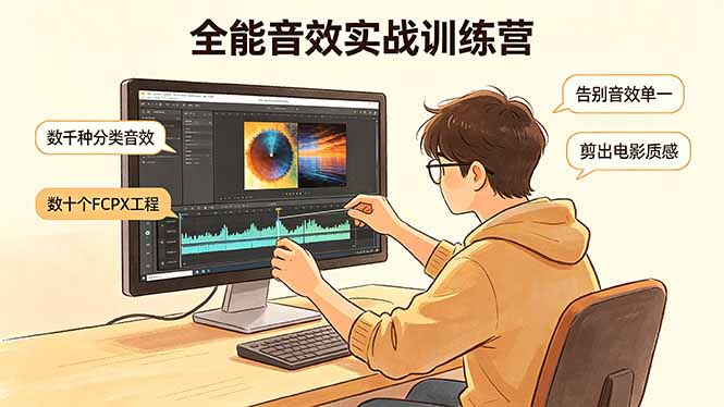 全能音效实战训练营：数千种分类音效+数十个FCPX工程，告别音效单一，剪出电影质感-韬哥副业项目资源网