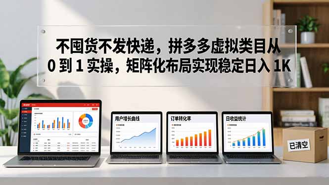 不囤货不发快递,拼多多虚拟类目从 0 到 1 实操,矩阵化布局实现稳定日入 1K-韬哥副业项目资源网