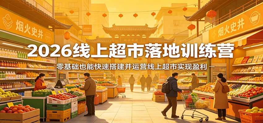 2026线上超市落地训练营，零基础也能快速搭建并运营线上超市实现盈利-韬哥副业项目资源网