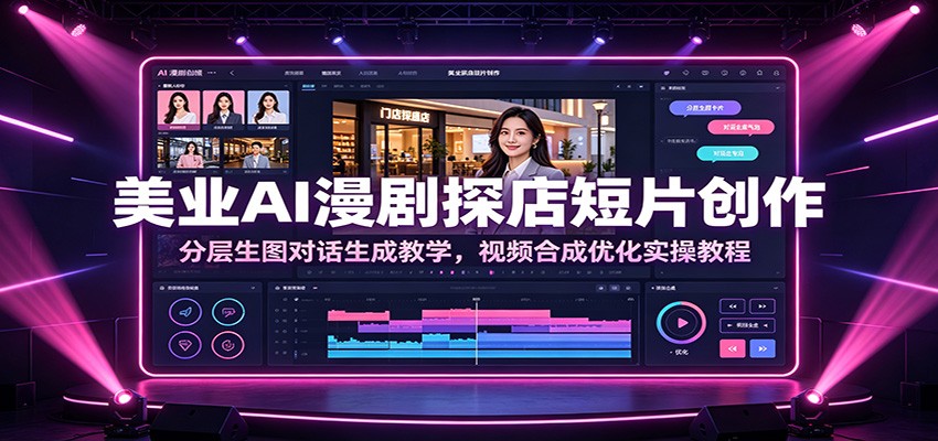 美业AI漫剧探店短片创作:分层生图对话生成教学,视频合成优化实操教程-韬哥副业项目资源网