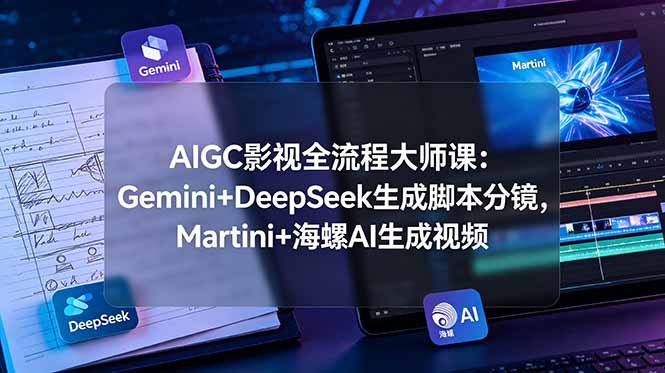 AIGC影视全流程大师课：Gemini+DeepSeek生成脚本分镜，Martini+海螺AI生成视频-韬哥副业项目资源网