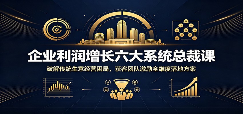 企业利润增长六大系统总裁课：破解传统生意经营困局，获客团队激励全维度落地方案-韬哥副业项目资源网