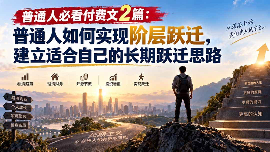 （20262期）普通人必看付费文2篇：普通人如何实现阶层跃迁，建立适合自己的长期跃迁思路-韬哥副业项目资源网