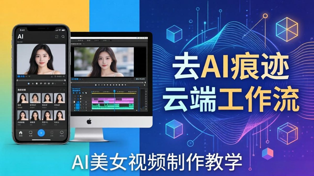 AI美女视频制作教学：去AI痕迹，云端工作流出图，手机电脑均可，不需要配置-韬哥副业项目资源网