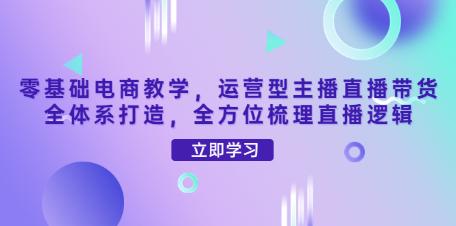 （4095期）零基础电商教学，运营型主播直播带货全体系打造，全方位梳理直播逻辑-韬哥副业项目资源网