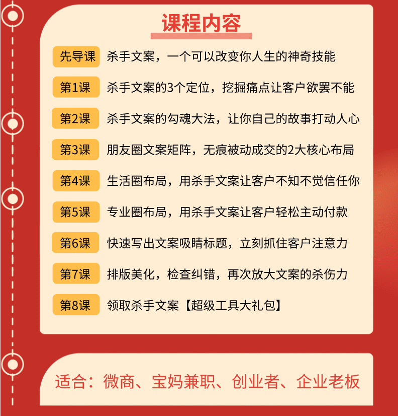 （1606期）60分钟学会朋友圈杀手文案，一个让你快速赚钱的营销技术！微信赚钱绝技-韬哥副业项目资源网