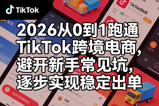 2026从0到1跑通TikTok跨境电商，避开新手常见坑，逐步实现稳定出单(更新0414)-韬哥副业项目资源网