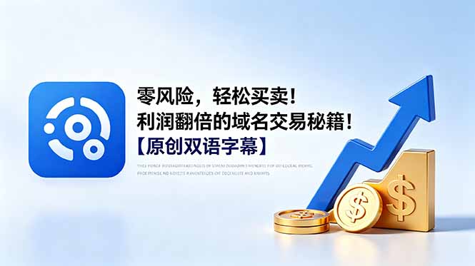 零风险，轻松买卖！利润翻倍的域名交易秘籍！【原创双语字幕】-韬哥副业项目资源网