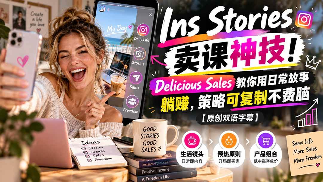(20767期)Ins Stories 卖课神技!Delicious Sales 教你用日常故事躺赚,策略可复制不费脑【原创双语字幕】-韬哥副业项目资源网