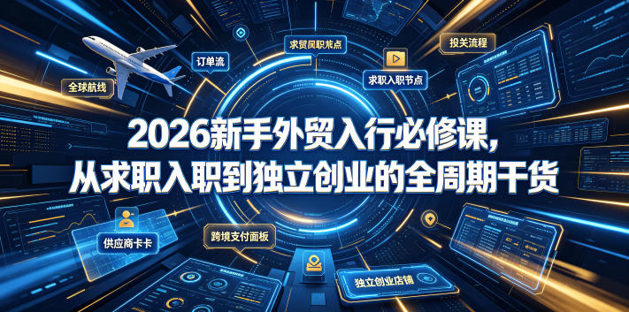 2026新手外贸入行必修课,从求职入职到独立创业的全周期干货-韬哥副业项目资源网