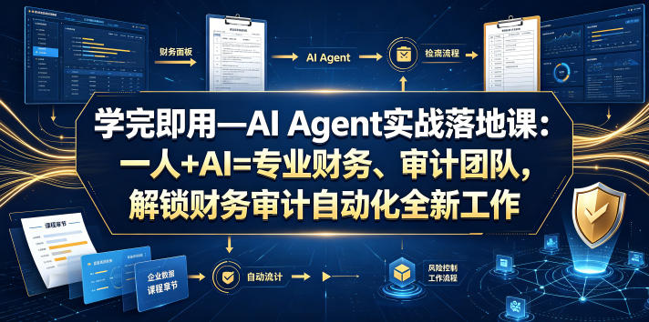 学完即用—AI Agent实战落地课：一人+AI=专业财务、审计团队，解锁财务审计自动化全新工作模式(更新0804)-韬哥副业项目资源网